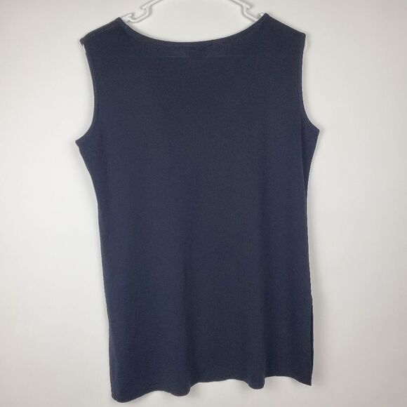 EXCLUSIVELY MISOOK Sleeveless Side Slit Tunic Tank Top Textured Knit Blouse - Picture 4 of 4